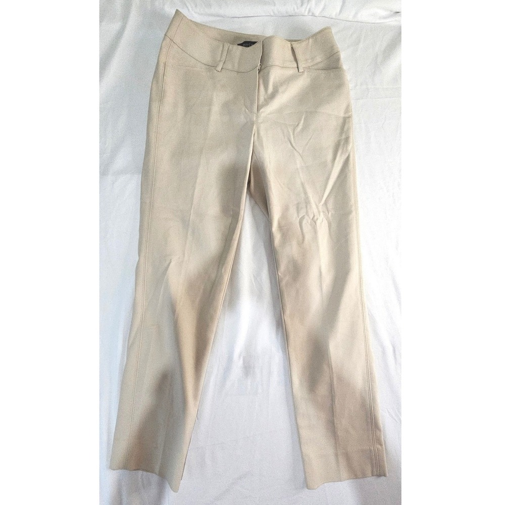 White House Black Market Slim Ankle Pants Size 0R Beige Tan Stretch Trousers